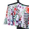 Tropical Print Flounce One Piece Swimsuit