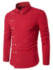 Double-breasted Turn Down Collar Shirt