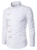 Double-breasted Turn Down Collar Shirt