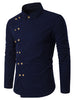 Double-breasted Turn Down Collar Shirt