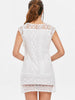 Scoop Collar Sleeveless See-Through Crochet Tunic