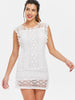 Scoop Collar Sleeveless See-Through Crochet Tunic