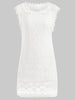 Scoop Collar Sleeveless See-Through Crochet Tunic