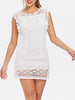 Scoop Collar Sleeveless See-Through Crochet Tunic