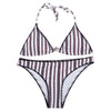 Women Sexy Detachable Padded Striped Bikini Set / Two Piece Female Swimsuit