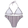 Women Sexy Detachable Padded Striped Bikini Set / Two Piece Female Swimsuit