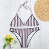 Women Sexy Detachable Padded Striped Bikini Set / Two Piece Female Swimsuit