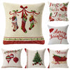 18" Christmas Xmas Linen Cushion Cover Throw Pillow Case Home Decor Festive UK
