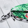 Shoulder Strap Backless Padded Leaf Print Low Waist Two-piece Women Bikini Set