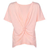 Round Collar Short Sleeve Backless Knot Loose Women T-shirt