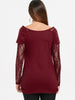 Lace Long Sleeve Ruched T-shirt