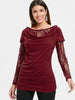 Lace Long Sleeve Ruched T-shirt