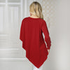 V Neck Long Sleeve Layered Asymmetric Women T-shirt