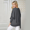 V Neck Long Sleeve Layered Asymmetric Women T-shirt