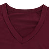 V Neck Long Sleeve Layered Asymmetric Women T-shirt