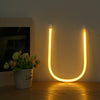 LED Neon Light Sign 26 Letters Shape AA Battery Powered for Home Party Decoration