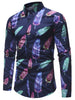 Colorful Feather Printed Long Sleeve Shirt