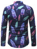 Colorful Feather Printed Long Sleeve Shirt