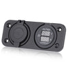 Double USB 12 - 24V Car Charger LED Display Voltmeter for Boat Marine Vehicle Motorcycle Truck Car
