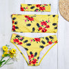 Strapless Padded Floral Print Low Waist Women Bikini Set