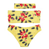 Strapless Padded Floral Print Low Waist Women Bikini Set