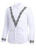 V Shape Floral Print Button Up Shirt