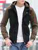 Zip Up Color Block Hooded Jacket