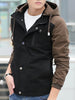 Zip Up Color Block Hooded Jacket