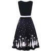 V Neck Cat Print Midi Surplice Dress