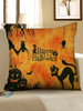 Happy Halloween Pumpkin Cat Pillow Case