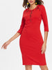 Lace Up Slit Pencil Dress
