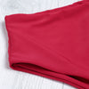Shoulder Strap Backless Padded Bowknot Solid Color Women Bikini Set