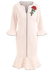 Embroidered Bell Sleeve Mermaid Dress
