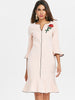 Embroidered Bell Sleeve Mermaid Dress