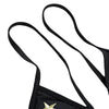 Halter Neck Backless Padded Embroidery Low Waist Women Bikini Set