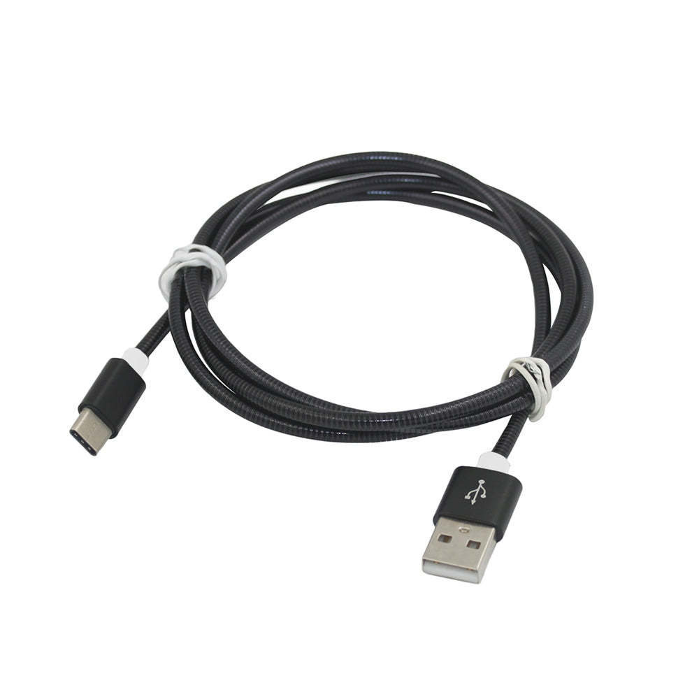 3.4A Stainless Steel Spring Quick Charge Type-C USB 3.1 Charging Cable with High-Speed Data Transmission