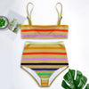 Spaghetti Strap Padded Print High Waist Women Bikini Set