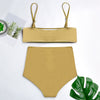 Spaghetti Strap Padded Print High Waist Women Bikini Set