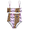 Spaghetti Strap Padded Print High Waist Women Bikini Set