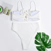 Spaghetti Strap Strapless Padded Lace-up High Waist Women Bikini Set