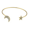 4pcs Braclet Set Stainless Steel Crystal Braclet Women Screw Hand Fashion Star Moon Love Wedding Cuff Bangle Bracelet