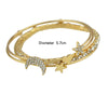4pcs Braclet Set Stainless Steel Crystal Braclet Women Screw Hand Fashion Star Moon Love Wedding Cuff Bangle Bracelet
