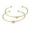 4pcs Braclet Set Stainless Steel Crystal Braclet Women Screw Hand Fashion Star Moon Love Wedding Cuff Bangle Bracelet