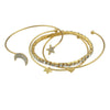 4pcs Braclet Set Stainless Steel Crystal Braclet Women Screw Hand Fashion Star Moon Love Wedding Cuff Bangle Bracelet