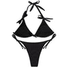 Halter Neck Backless Padded Low Waist Tied Bowknot Women Bikini Set