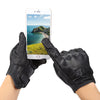 NQ - 001 Motorcycle Goatskin Leather Gloves Full Finger Touch Screen