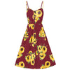 Spaghetti Strap Mini Dress Sunflower Print
