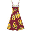Spaghetti Strap Mini Dress Sunflower Print
