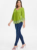 V Neck Button Deatil Top