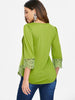 V Neck Button Deatil Top